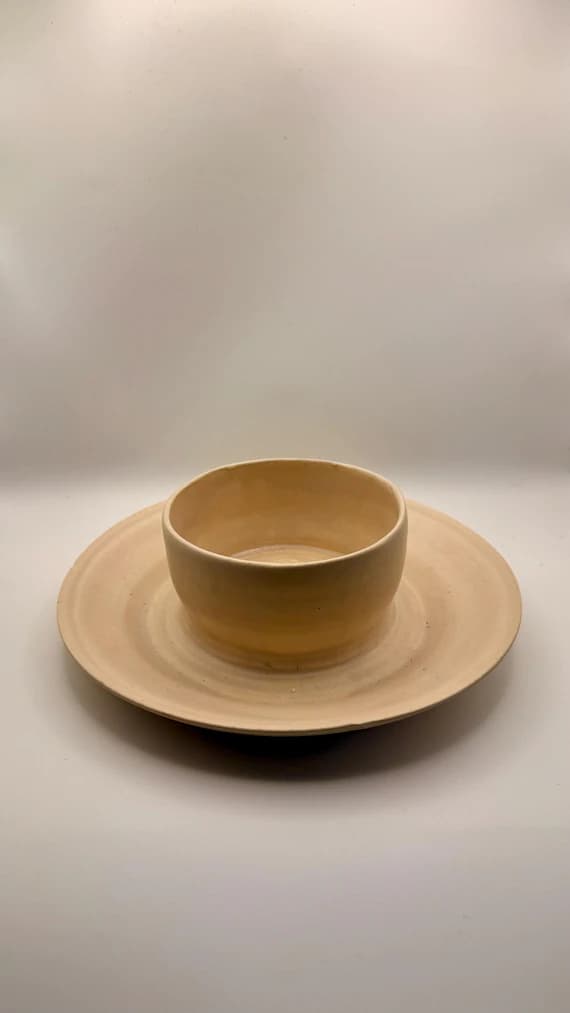 Tan Grilled Cheese and Tomato Soup Bowl by Jo Handmade